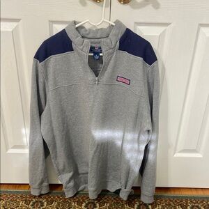 Vineyard Vines Gray and Navy Pullover
